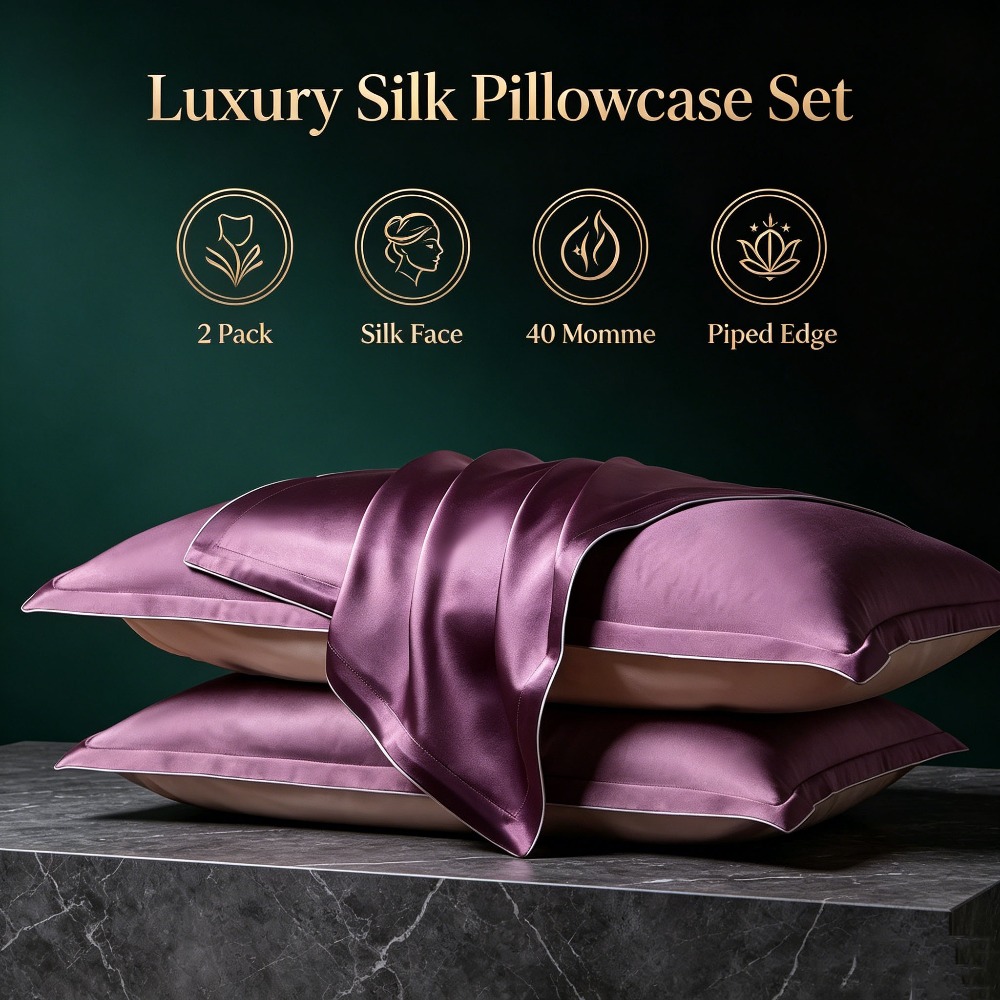 Home Textiles & Decorations - 40 Momme Mulberry Silk Pillowcase 2